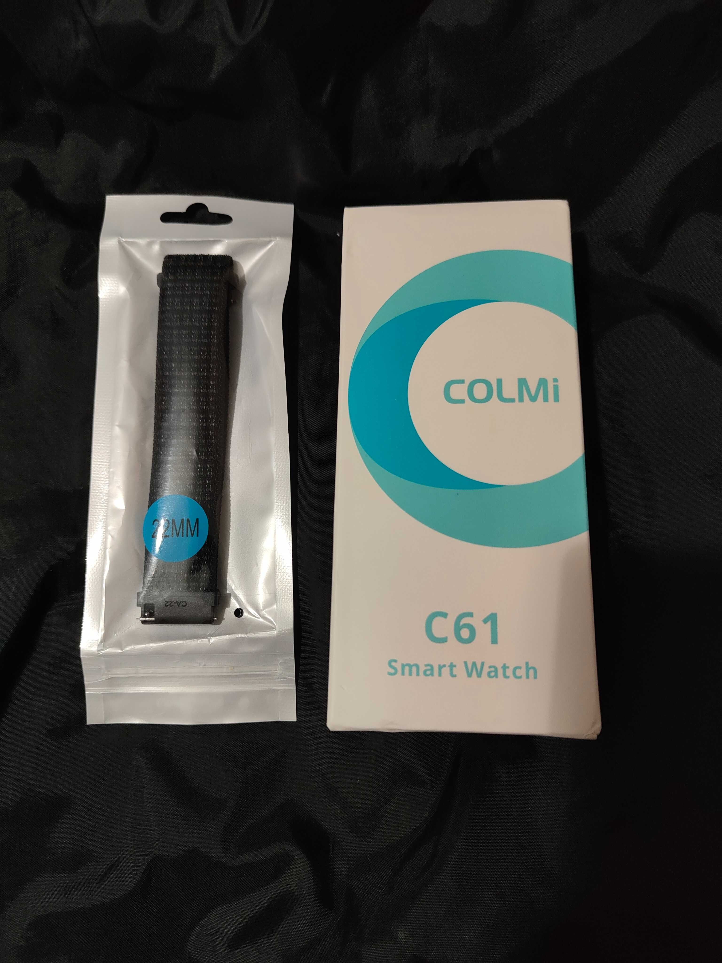 смарт часы Colmi C61 черные,  + нейлоновый ремешок в подарок