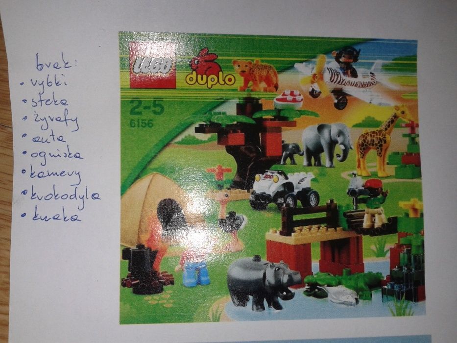 Klocki Lego Duplo 6156 fotoSafari zoo zwierzęta słoń hipo tiger samolo
