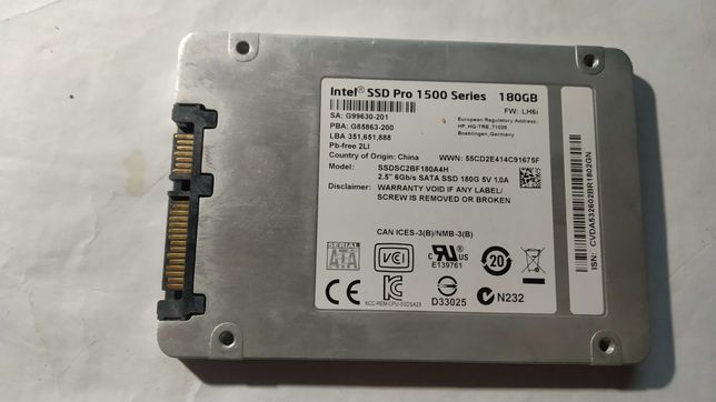 SSD SATA 2.5 Intel Pro 1500 Series 180Gb 6G