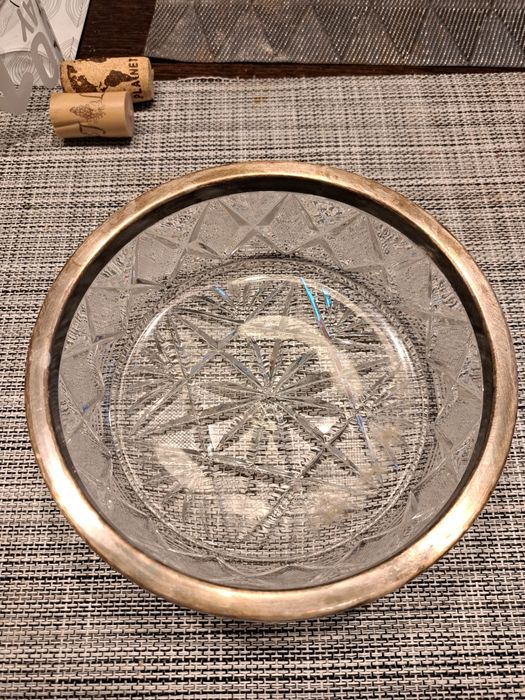 Patera kryształowa cukiernica Hefra