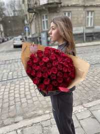 Букет на пропозицію, 101 троянда, 51 троянда, рози Львів