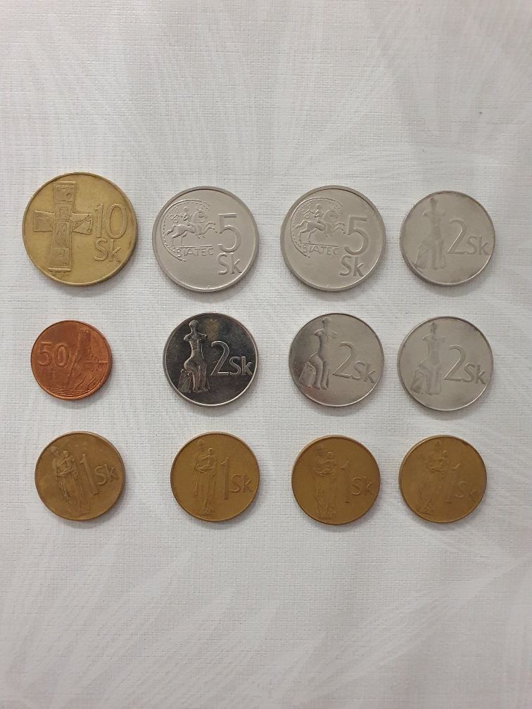Monety Slovenska Republika 10,5, 2 i 1