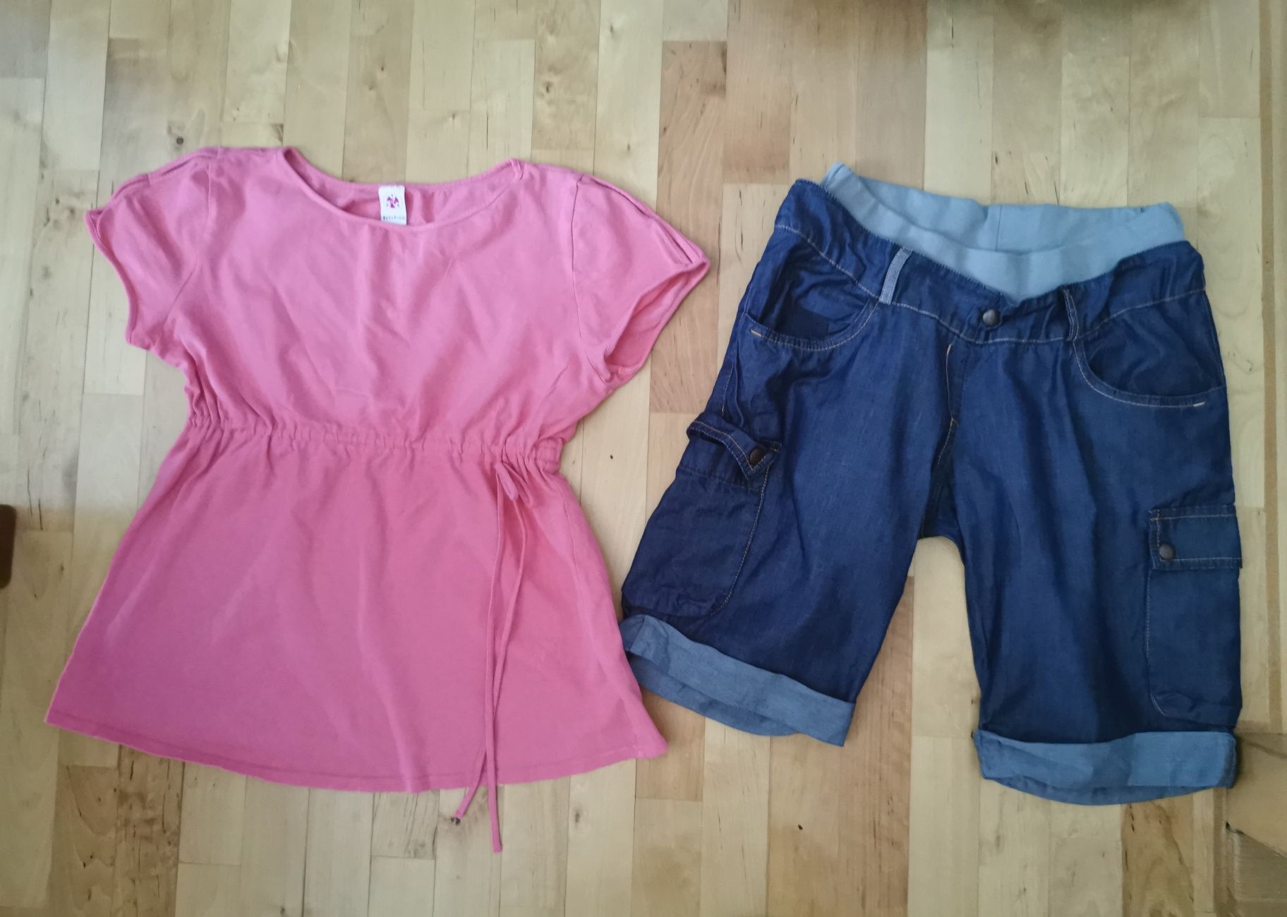 Zestaw ubrań ciążowych rozm 38 M H&M mama 9 fashion spodenki spodnie