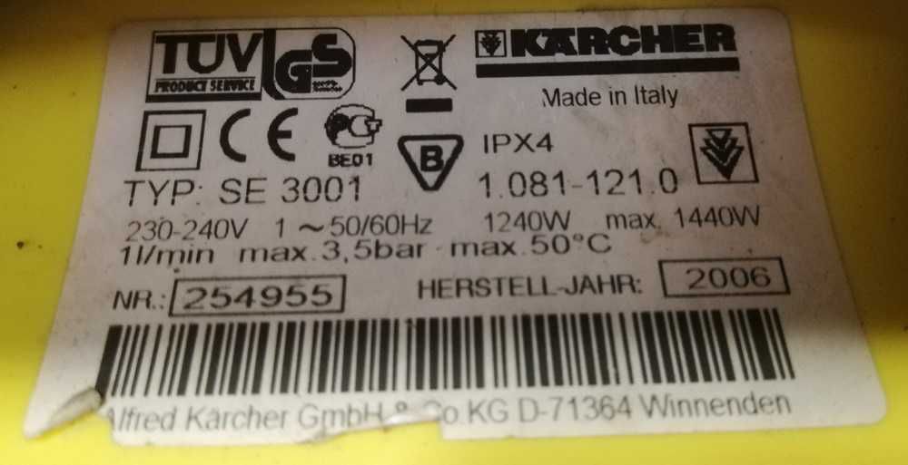 odkurzacz piorący Karcher SE 3001 full komplet stan db