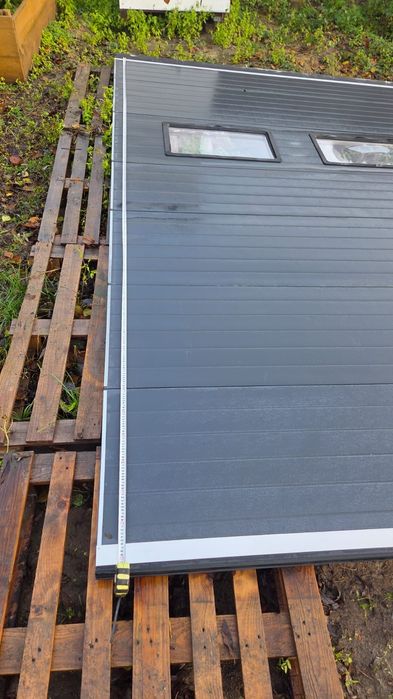 Brama segmentowa panelowa antracyt 400 x 353 cm warsztatowa garażowa