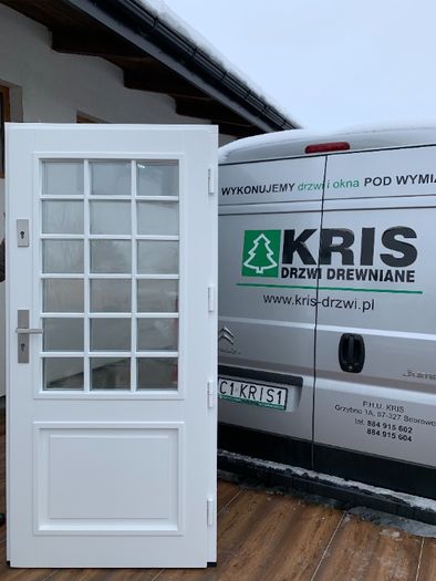 Drzwi Zewnętrzne drewniane czarne Białe, Zielone, niebieskie, czerwone