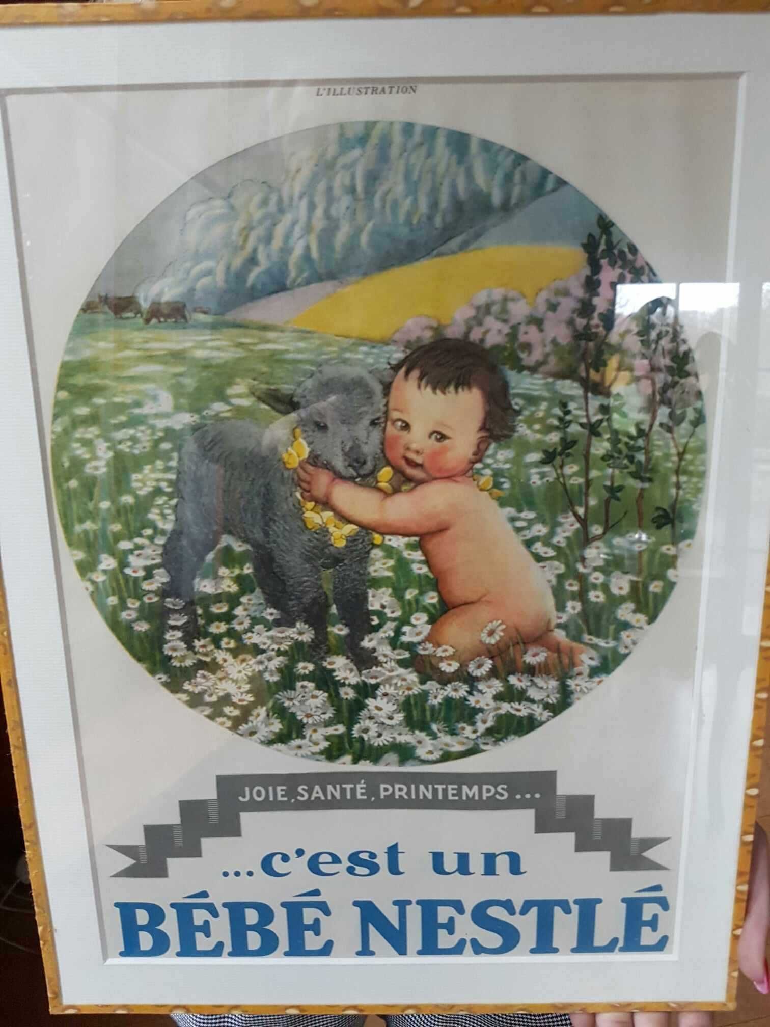 Obraz PLAKAT francuski reklama dla dzieci BEBE NESTLE  antyrama 30x40