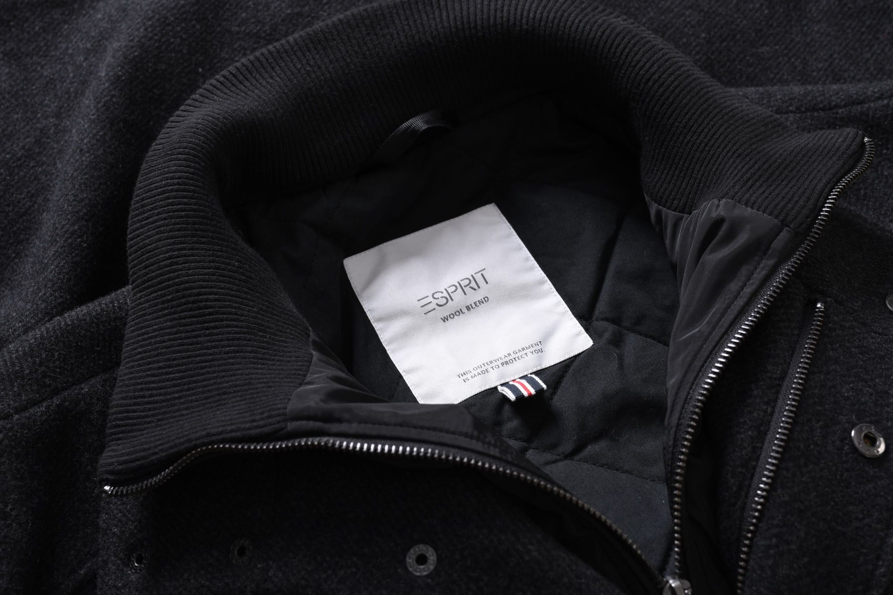 ESPRIT ocieplana wełniana kurtka męska na zamek 51% wełna grafit XXL