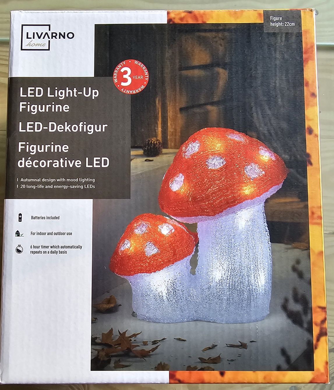 Muchomor LED, grzyb dekoracyjny Livarno Home - nowy!