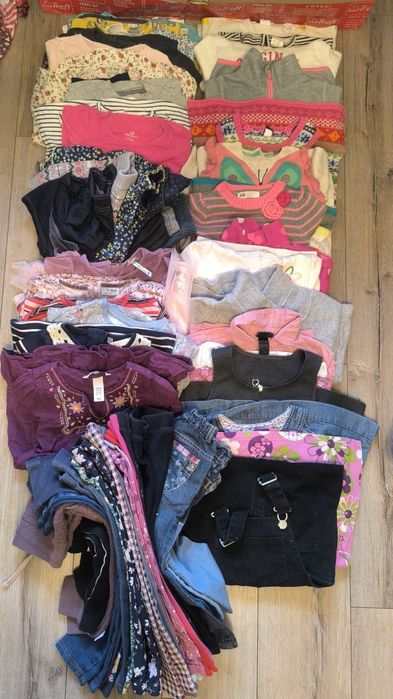 Wielka paka dla dziewczynki 98/104 - 65 sztuk w stanie bardzo dobrym