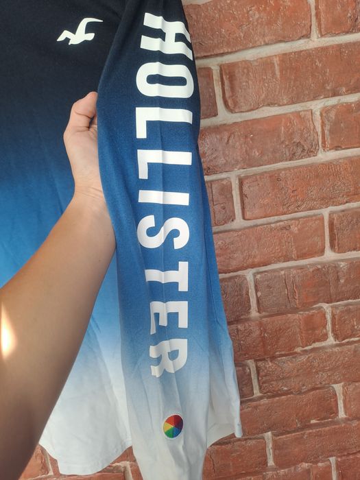 Męska koszulka z długim rękawem cienka bluza Hollister r.S