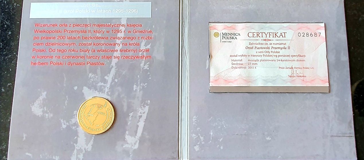Monety Orzeł Biały kolekcja 2011 - stan idealny - certyfikat