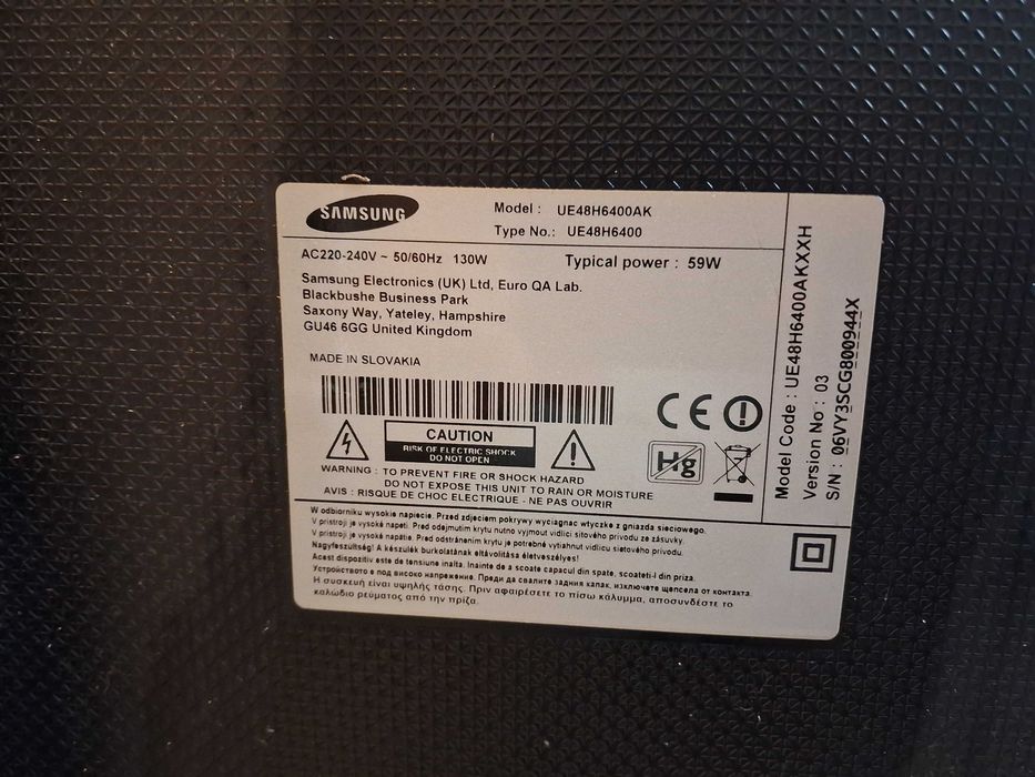 Telewizor Samsung 48 Cali , uszkodzony , plamki