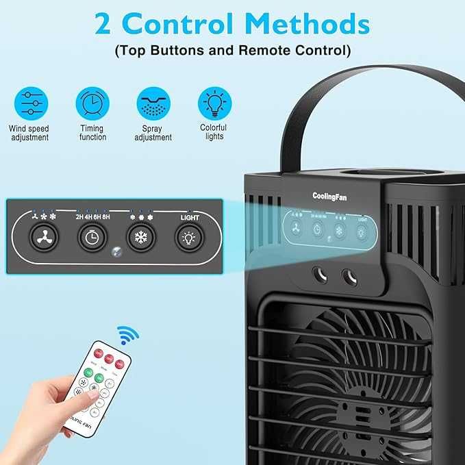 Refrigerador de ar portátil 4 em 1, Ventilador, Umidificador.