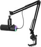 Mikrofon do gier FDUCE XLR/USB, mikrofon dynamiczny z ramieniem