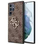 Etui Guess 4G Big Metal Logo na Samsung Galaxy S22 Ultra - brązowe