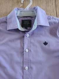 Liliowa koszula chłopięca z krótkim rękawem, C&A, 134