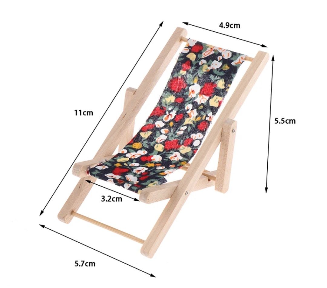 Dekoracje do modeli rc w skali 1:10 drewniany rozkładany leżak plażowy