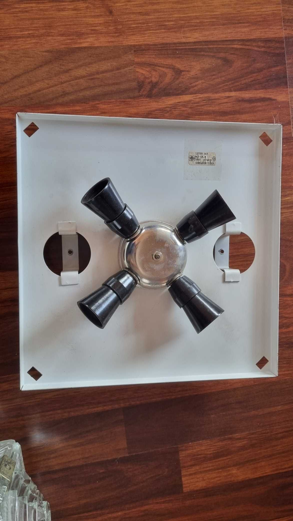Brutalistyczna Lampa plafon Kamenicky Senov piramidy Design PRL Vintag