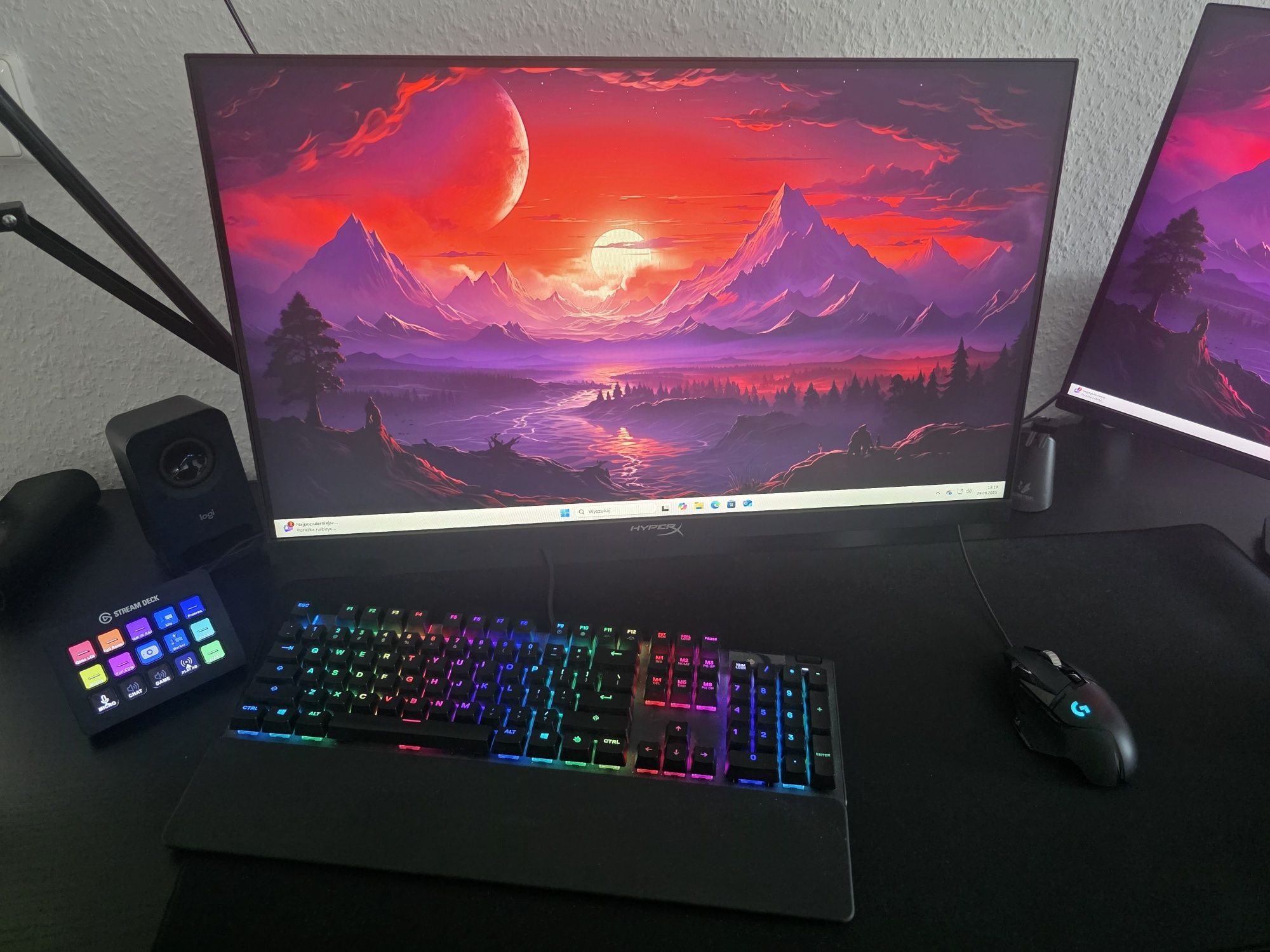Zestaw GAMING/STREAM: RTX 4070Ti Super, 2 Monitory, Komputer, Akcesori