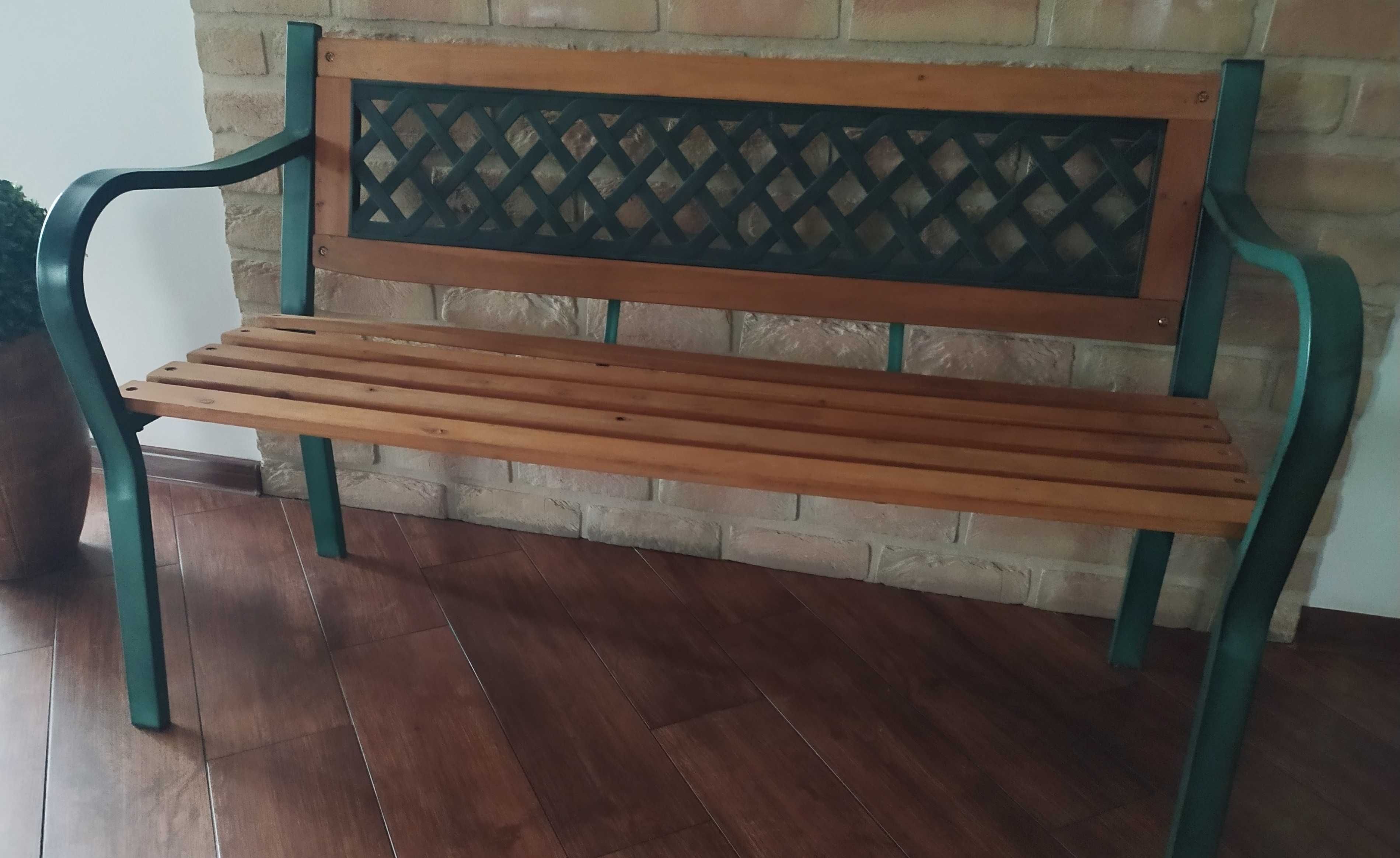 Ławka ogrodowa metal drewno