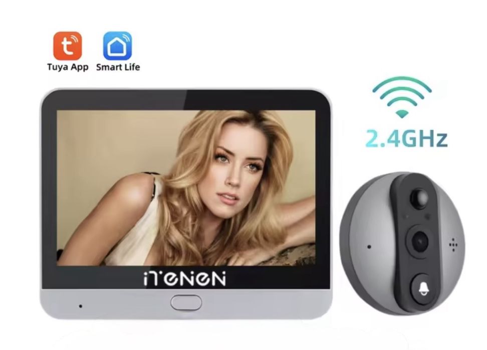 Wizjer do drzwi z ekranem kamerą Full HD WiFi TUYA 5000 mAh 3MP