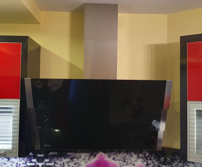 Okap kuchenny szklany czarny Neto Qs 22.9 Bk