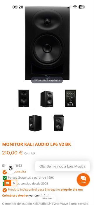Monitores estudio kali Lp6 V2 como novos.