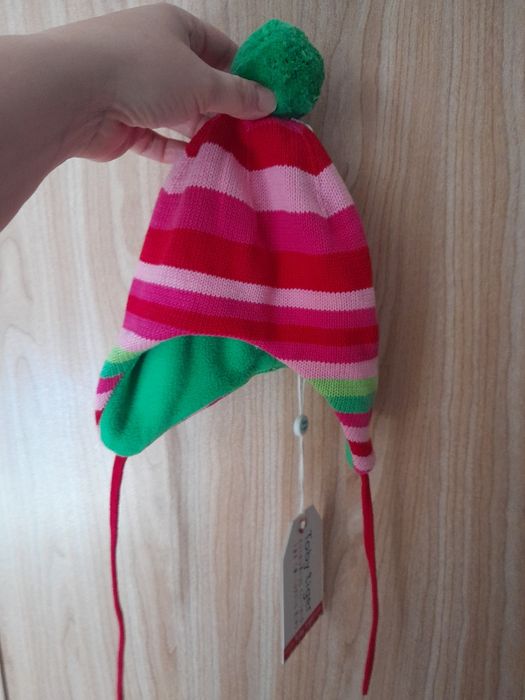 Czapeczka dla dziewczynki wiazana 1-2latka