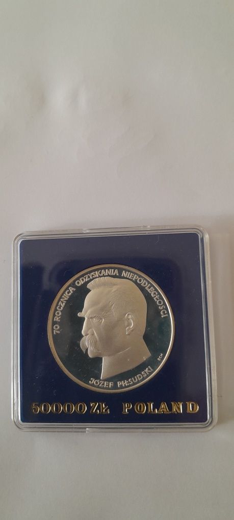 MONETA SREBNA  50000 Józef Piłsudski z 1988r