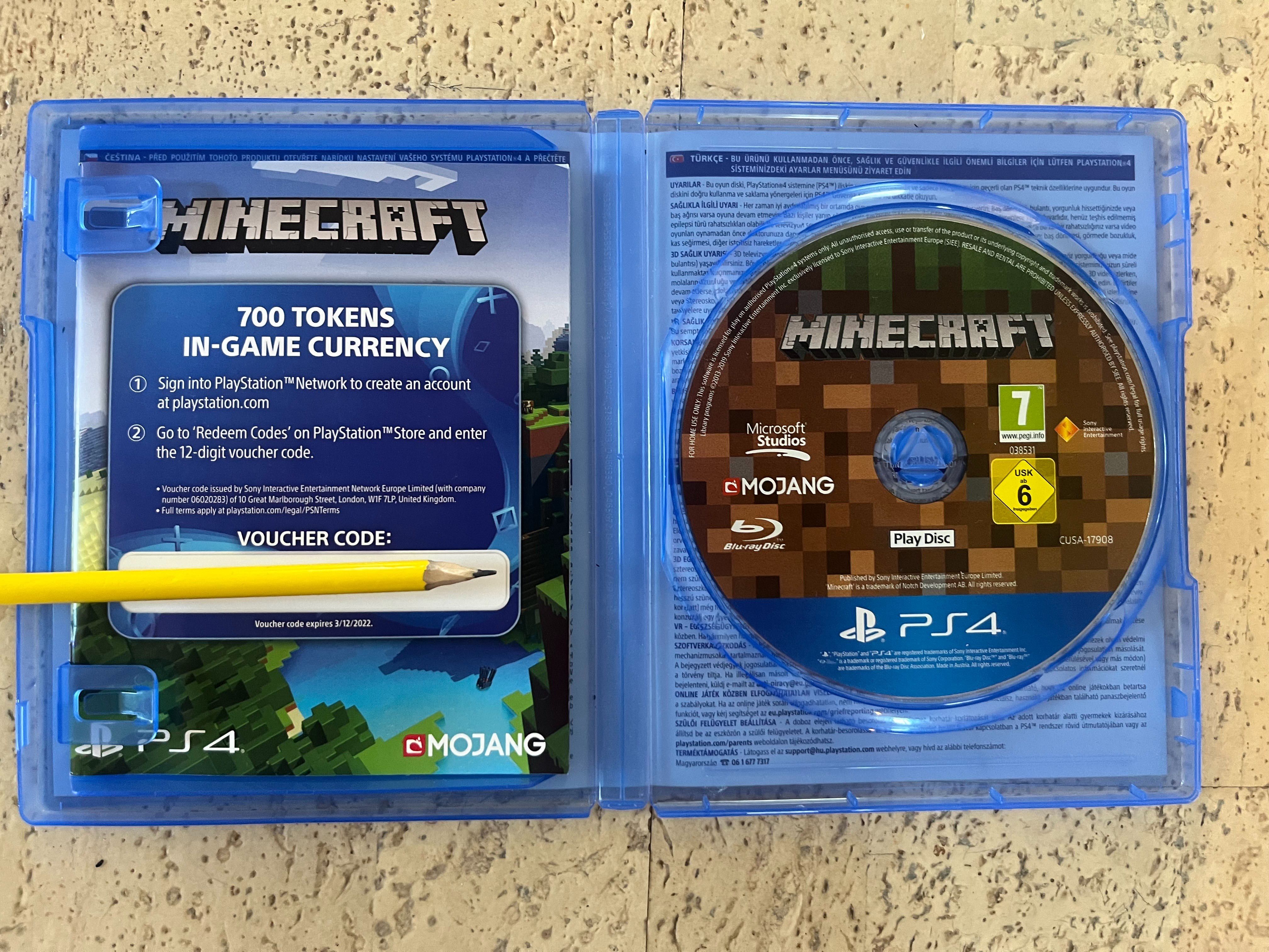 Płyta do gry Minecraft na PS4