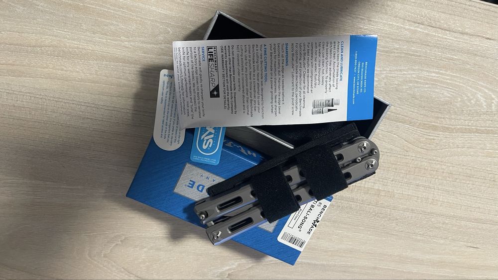 Ніж метелик BENCHMADE 85 BILLET titanium