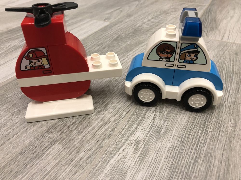 Lego Duplo helikopter strażacki i radiowóz 10957