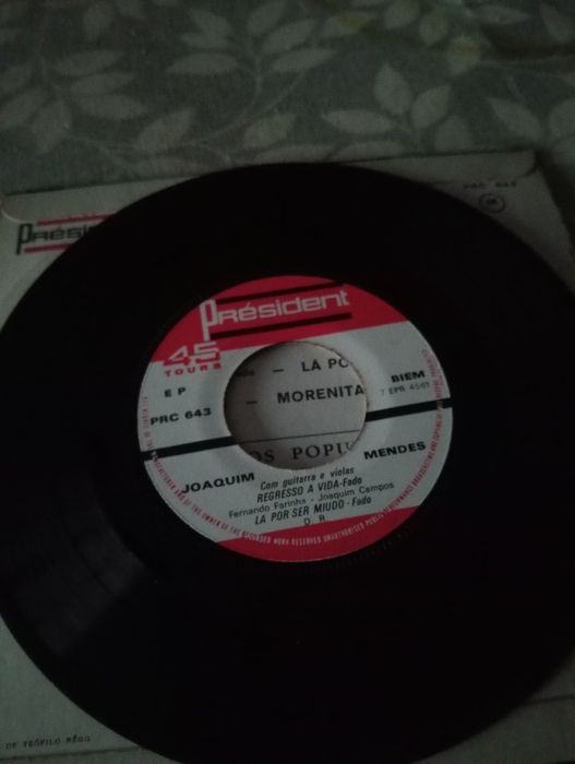 Vinil 7 'pol de Joaquim Mendes - o rouxinol do fado