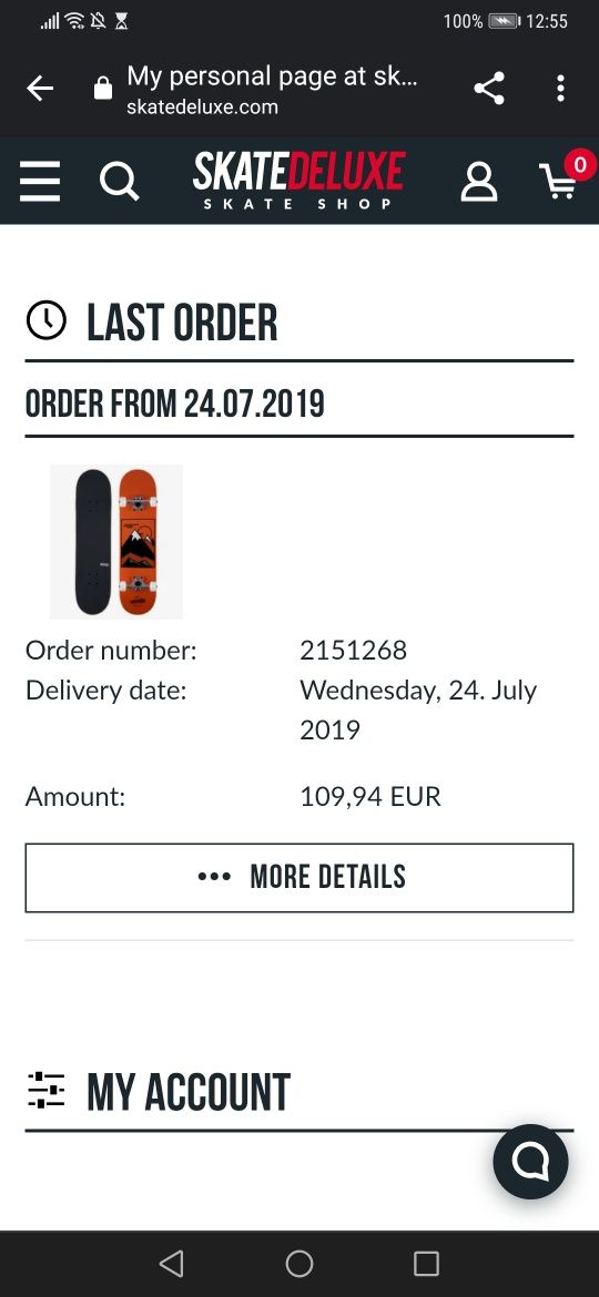 Skateboard-Inpeddo hill 8" Complete-board (ORANGE)