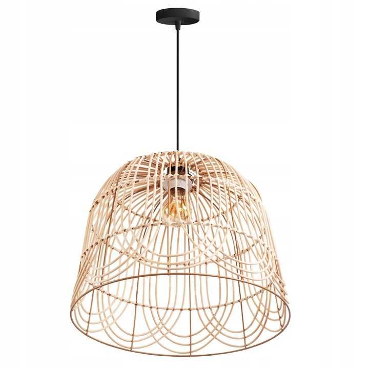 LAMPA WISZĄCA BOHO DUŻA naturalna brązowa bambusowa 40 cm APP1352