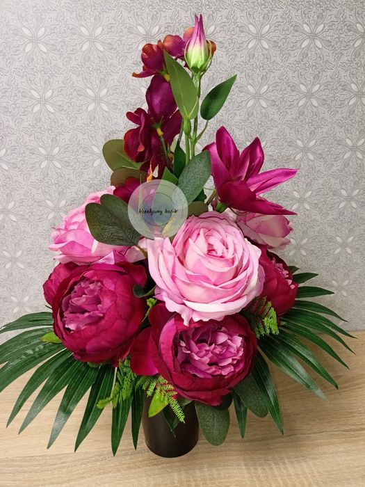 Komplet nagrobny- peonia, róża ,klematis
