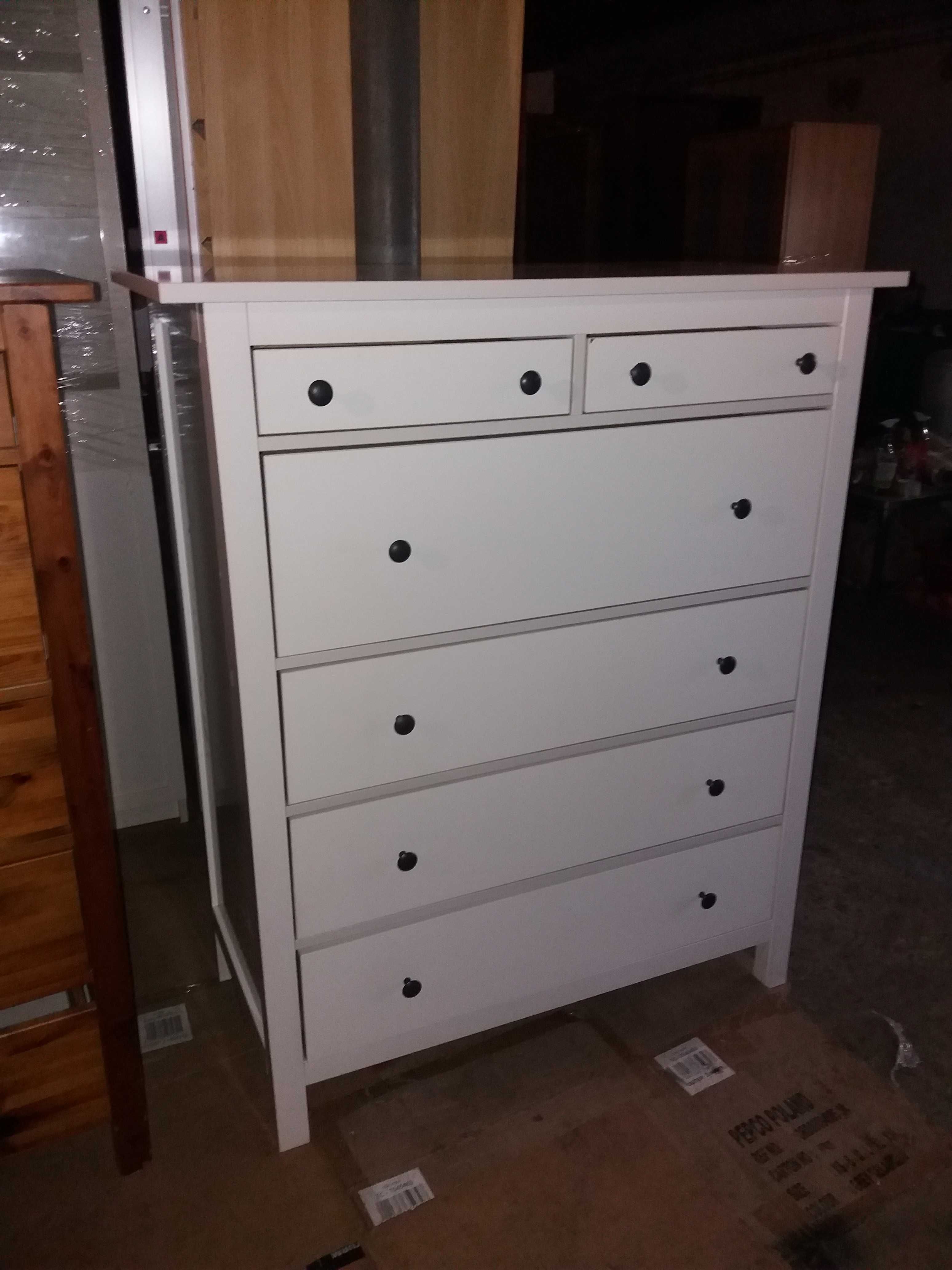 IKEA Hemnes komoda 6 biała bejca drewno, r.108x50x131 cm-dostawa grat