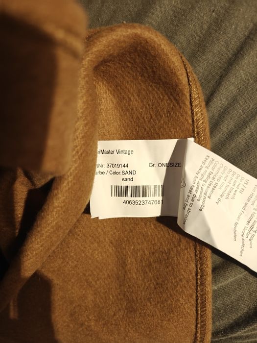 Poncho peleryna ponczo narzutka damska wełna Nowa Dreimaster karmelowa