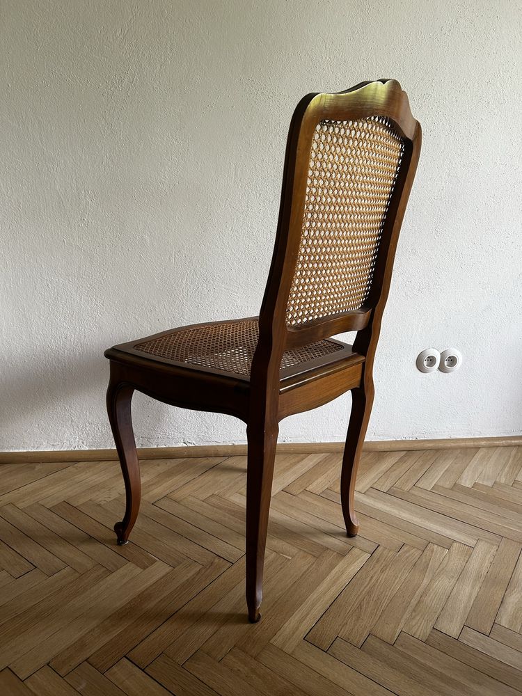 Krzesło drewniane, rattanowe, antyk, retro, vintage