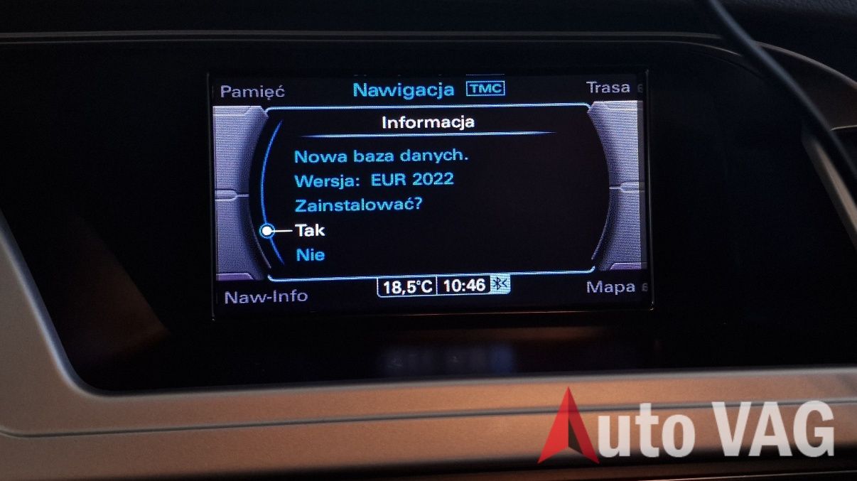 Polskie Menu, Nawigacja Audi VW SEAT Skoda MMI 3G Konwersja USA