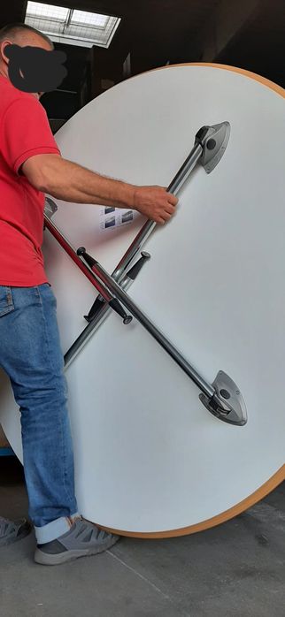 Okrągły stół drewniany składany duży