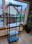 Regał IKEA VITTSJÖ – czarnobrąz / szkło, 51x175 cm
