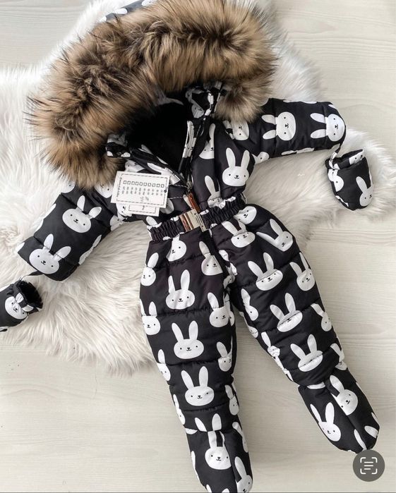 Дуже стильний і модний зимовий комбінезон на дівчинку 2-4 роки