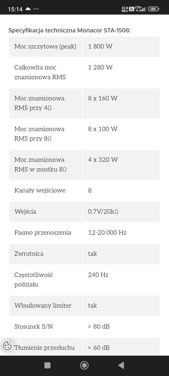 Wzmacniacz IMG STA-1508 +splitter IMG LS-280/SW