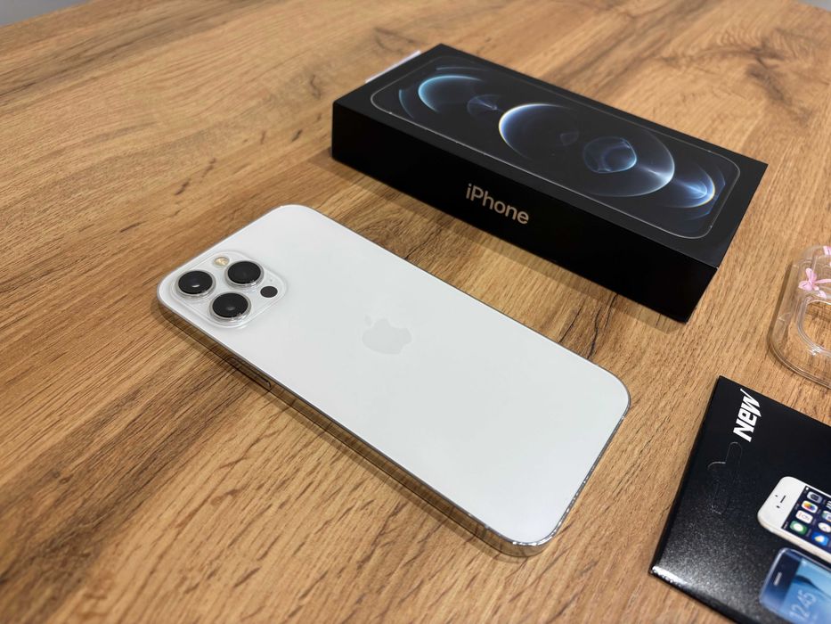 Iphone 12 Pro Max - Biały/Srebrny! Super Stan! Gwarancja! Bat 100%