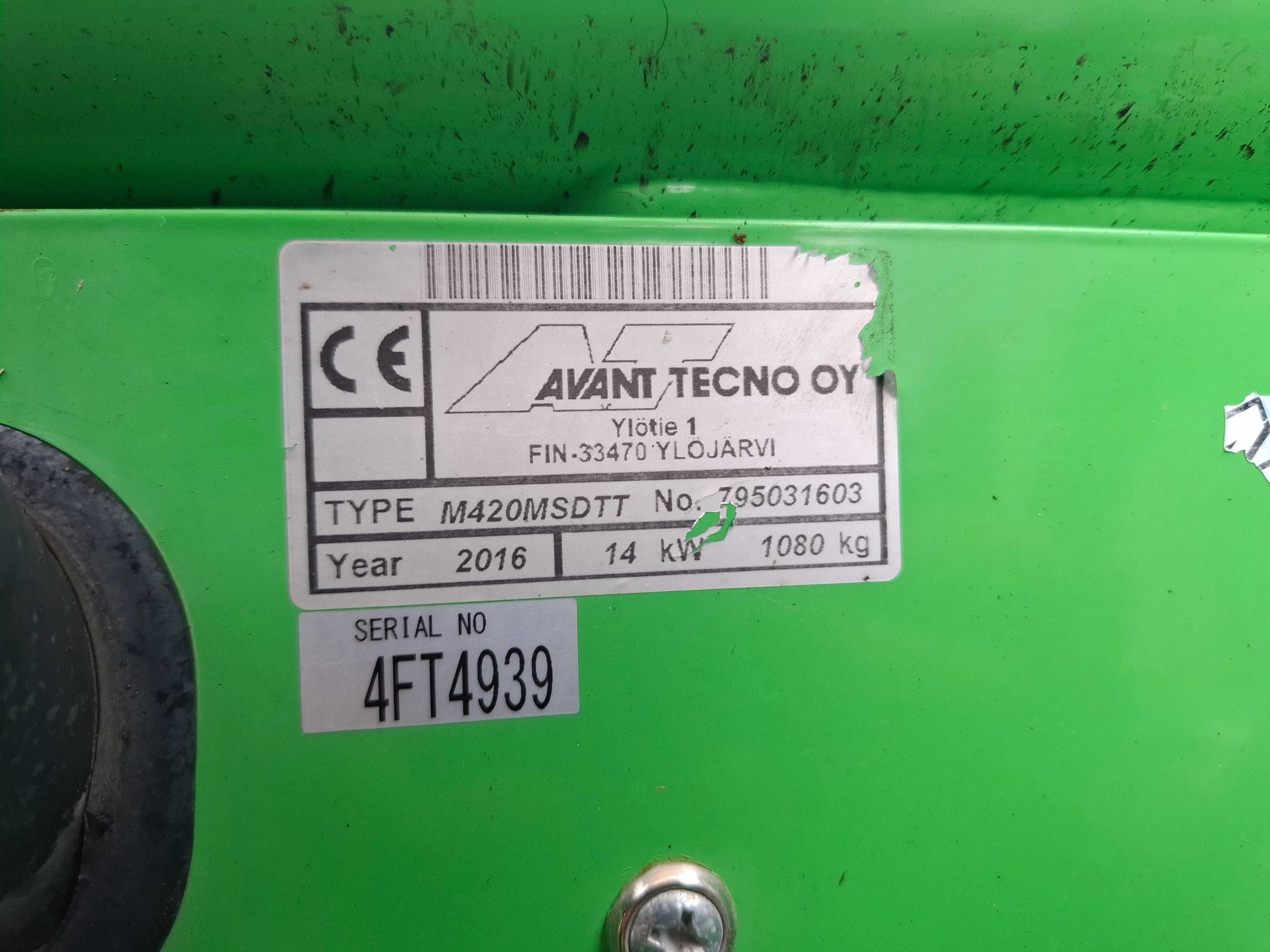 Miniładowarka przegubowa AVANT TECNO 420, 2016r, wąska 1,05m, KROKODYL