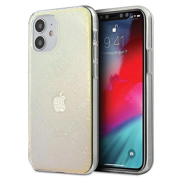 Etui Guess 4G 3D Pattern Collection na iPhone 12 mini - opalizujące