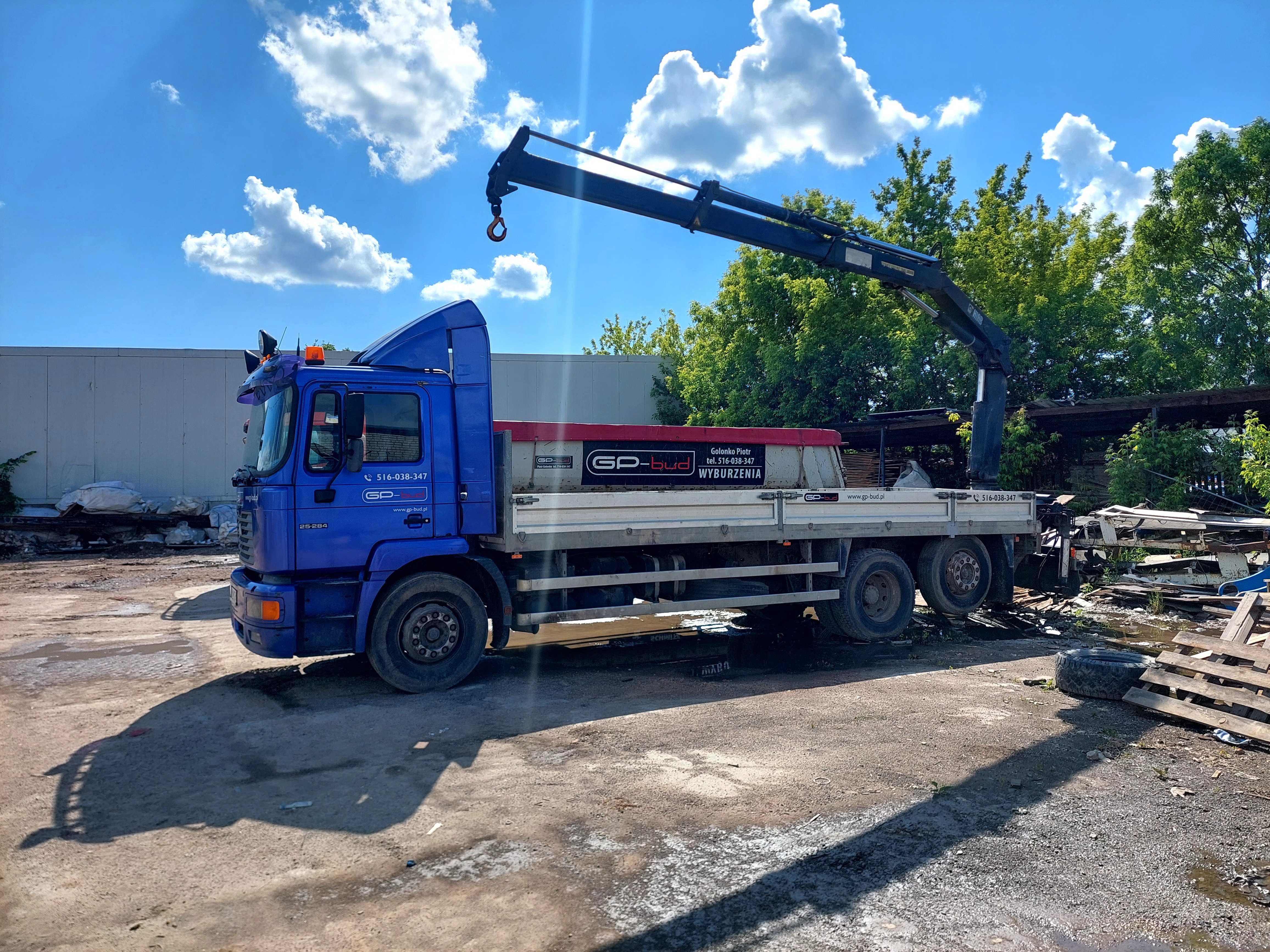 MAN  25-284 skrzynia 7m hds hiab 140