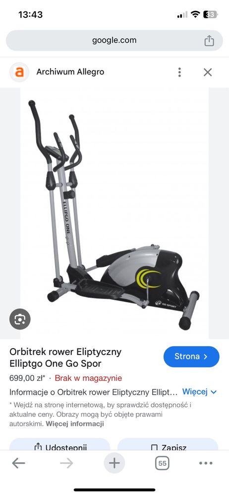 Orbitrek elliptgo one go sport